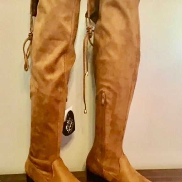 NWT~Women’s Room of Fashion Stretchy Over the Knee Sock Boots~Brown~Size 71/2W - Picture 2 of 10